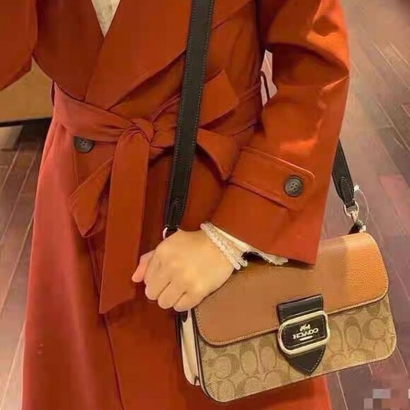 Coach Morgan Shoulder Bag In Colorblock Signature Canvas - Picture 2 of 10